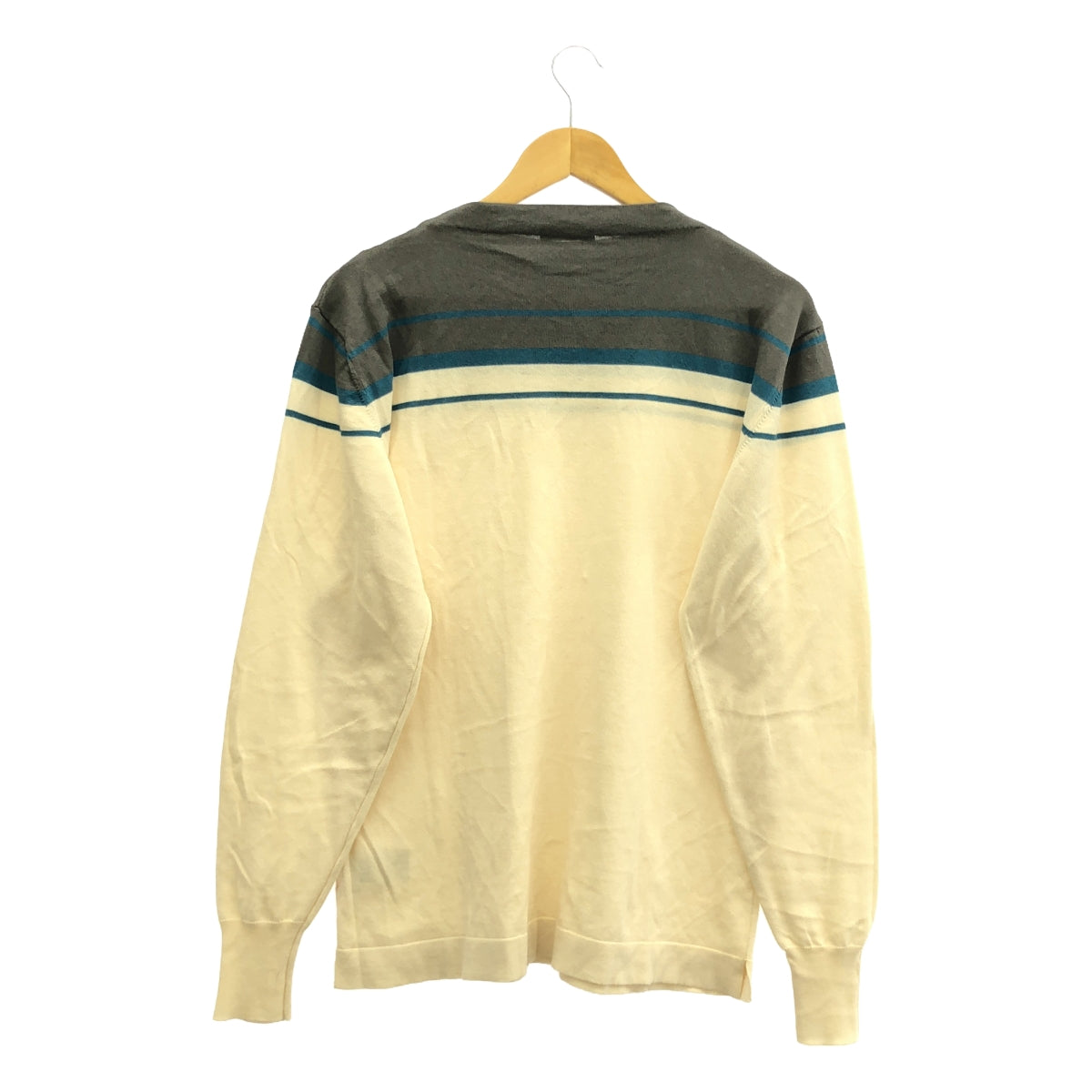 BOGLIOLI | Cotton striped pullover knit | S | Ivory/Gray | Men's