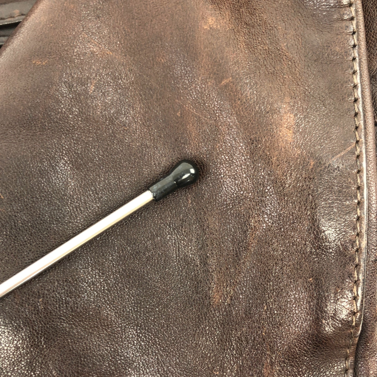 HTC / 에이치티시 | 가죽 싱글 라이더스 재킷 | S | 브라운 | 남성