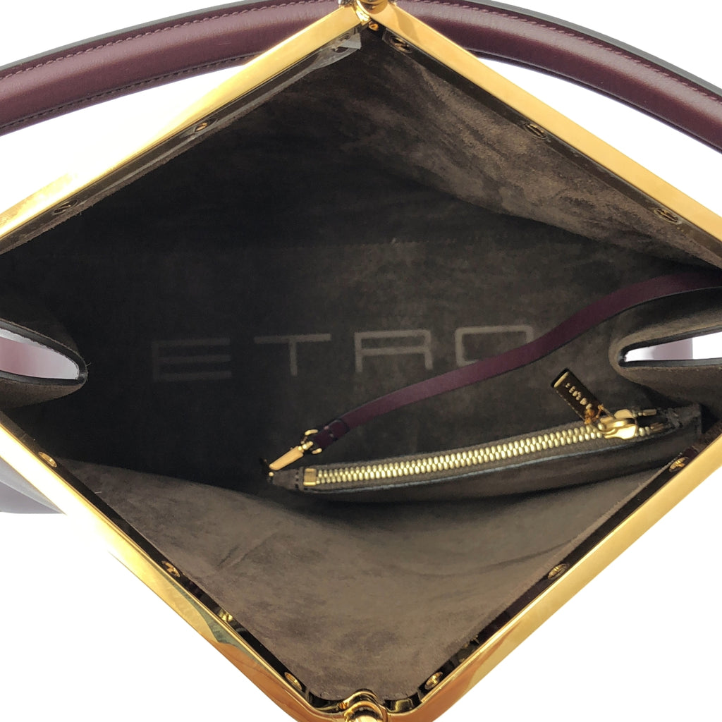 [狀況極佳] ETRO | Vera 皮革大單肩包 | 酒紅色 | 女款