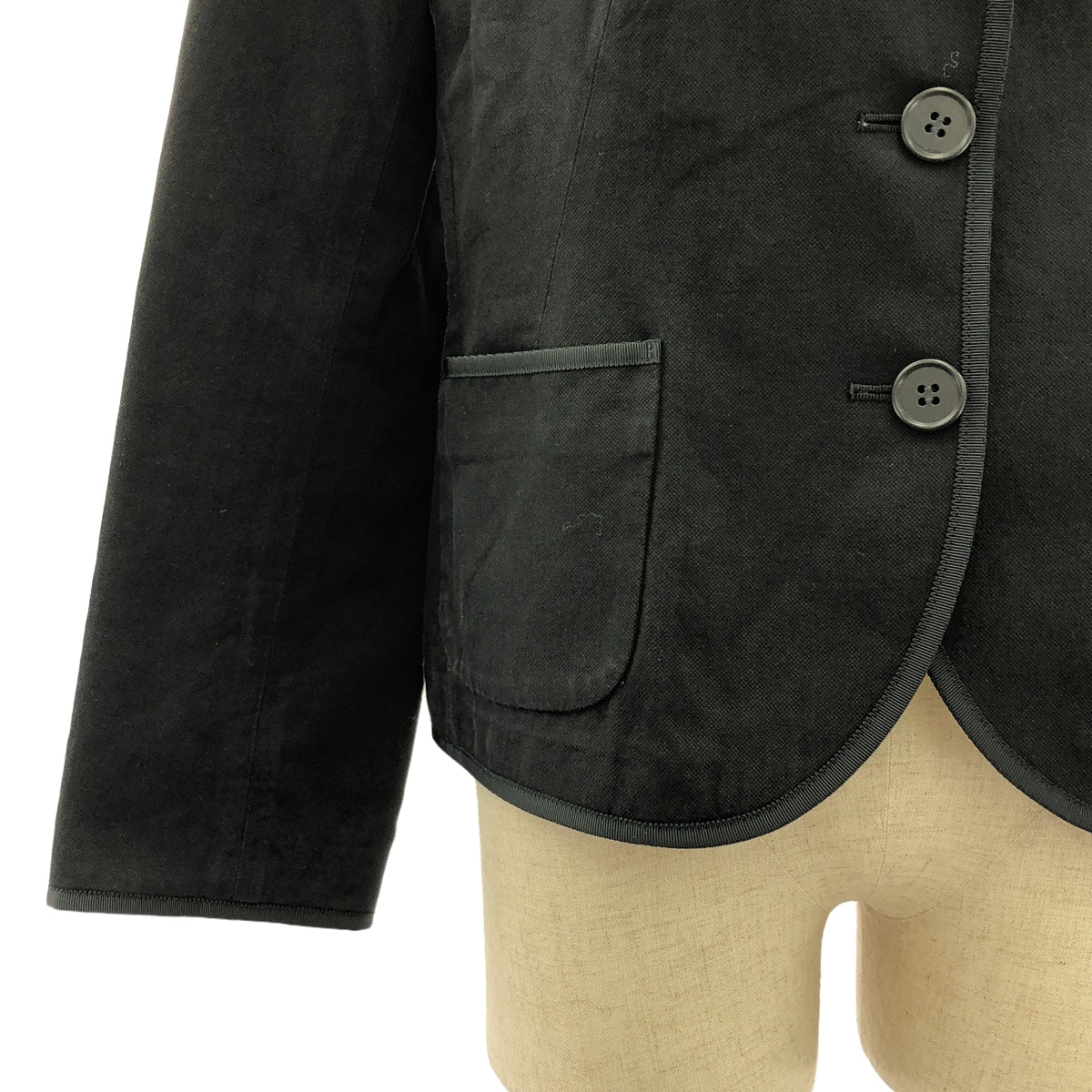 Paul Smith / ポールスミス | コットン リネン 裏地フラワー テーラード ジャケット | 46L | ブラック | レディース