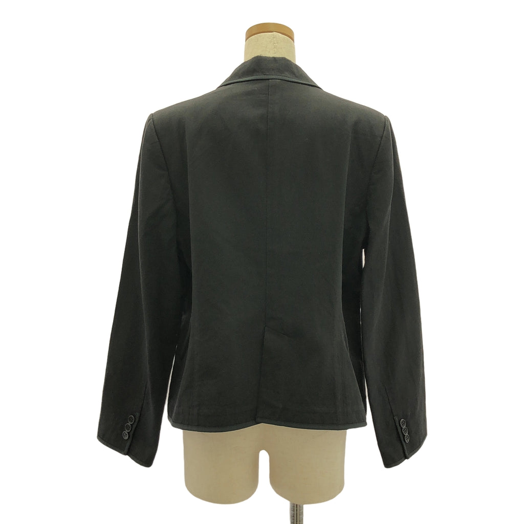 Paul Smith / ポールスミス | コットン リネン 裏地フラワー テーラード ジャケット | 46L | ブラック | レディース