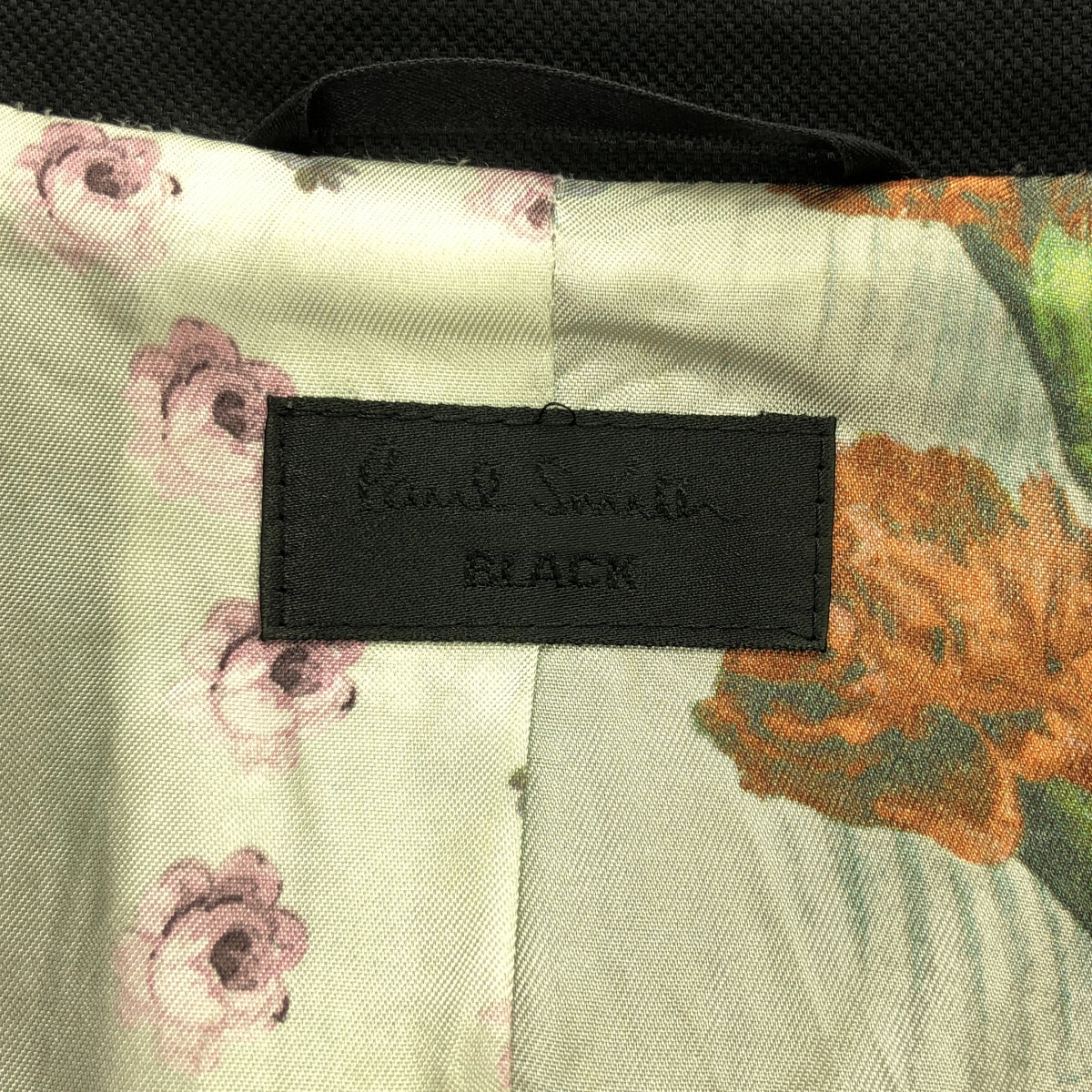 Paul Smith / ポールスミス | コットン リネン 裏地フラワー テーラード ジャケット | 46L | ブラック | レディース