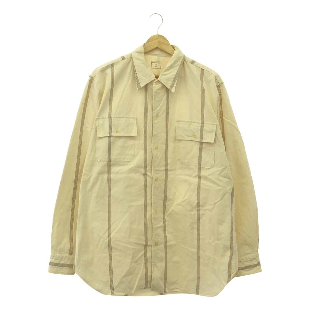 ITALIAN ARMY / 이탈리아 군 | 60-70s 빈티지 스트라이프 프리즈너 셔츠 | 3 | 아이보리 | 남성