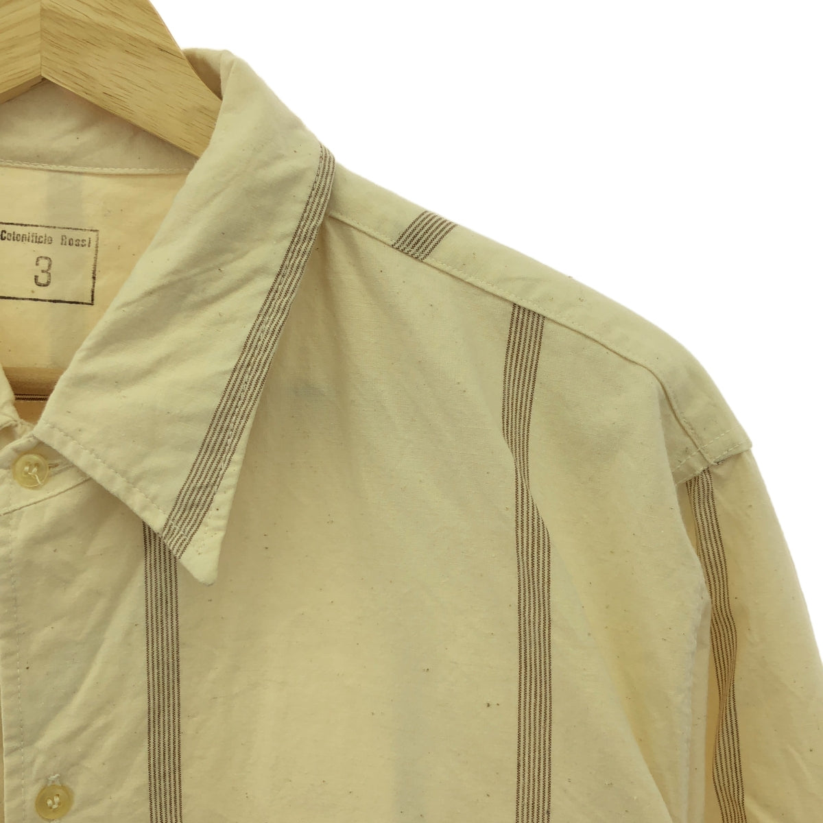 ITALIAN ARMY / 이탈리아 군 | 60-70s 빈티지 스트라이프 프리즈너 셔츠 | 3 | 아이보리 | 남성