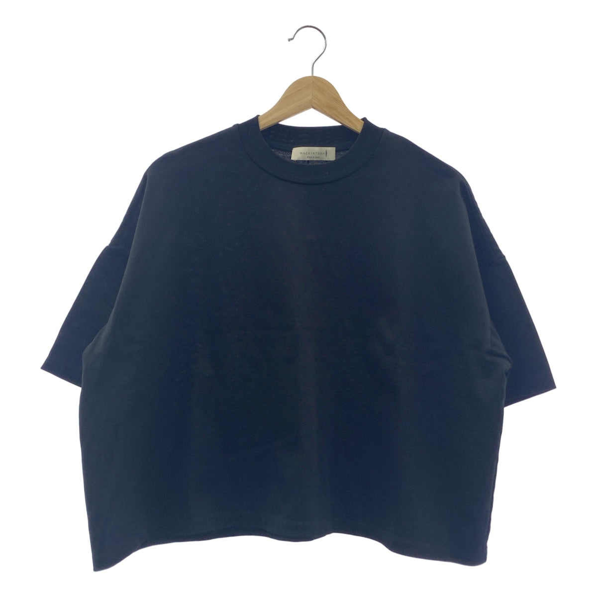 【美品】  MACKINTOSH / マッキントッシュ | 2023SS | L'Appartement取扱い オーバーサイズ ボックス ムジカットソー Tシャツ | 8 | ブラック | レディース