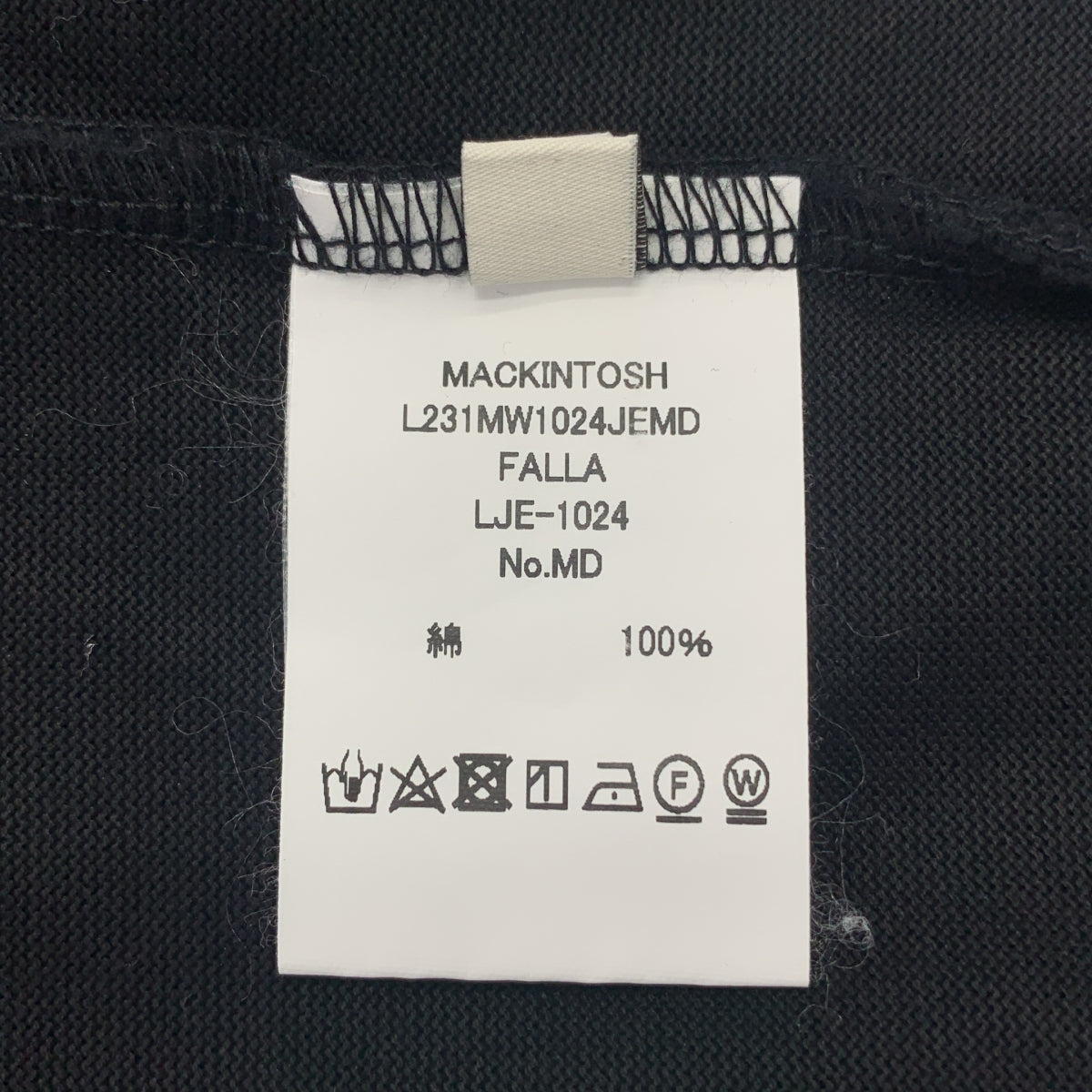 [品相良好] MACKINTOSH | 2023SS | 超大方格純色剪裁縫製T卹 | 8碼 | 黑色 | 女款 | L'Appartement有售