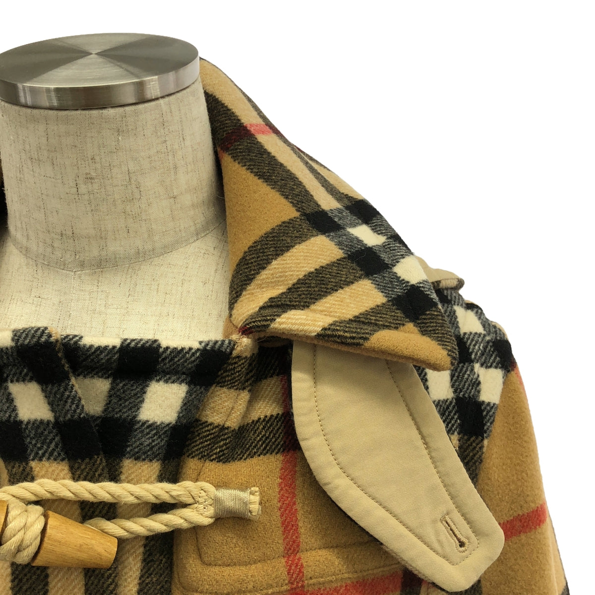 【美品】  Burberry / バーバリー | × Gosha Rubchinskiy ノバチェック ダッフルコート | XXS | ベージュ/ブラック/レッド | メンズ