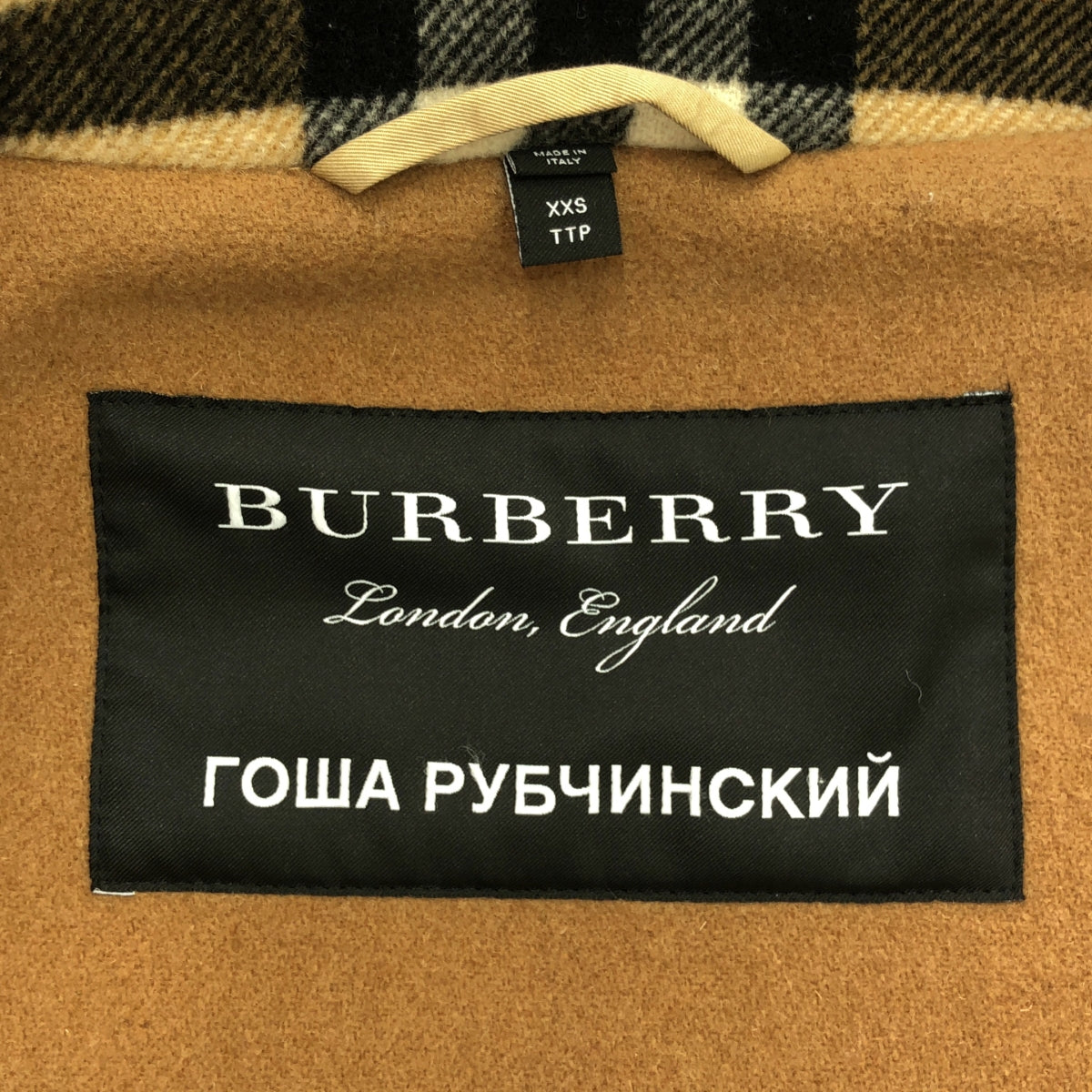 【美品】  Burberry / バーバリー | × Gosha Rubchinskiy ノバチェック ダッフルコート | XXS | ベージュ/ブラック/レッド | メンズ