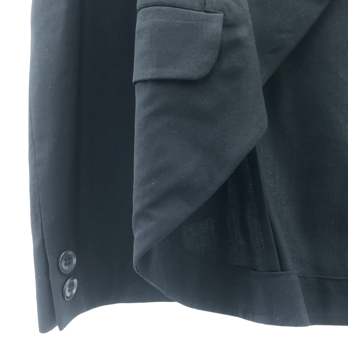 Y's / Y's 山本耀司 |羊毛華達呢單排扣夾克 |尺寸 3 |黑色 |女性的