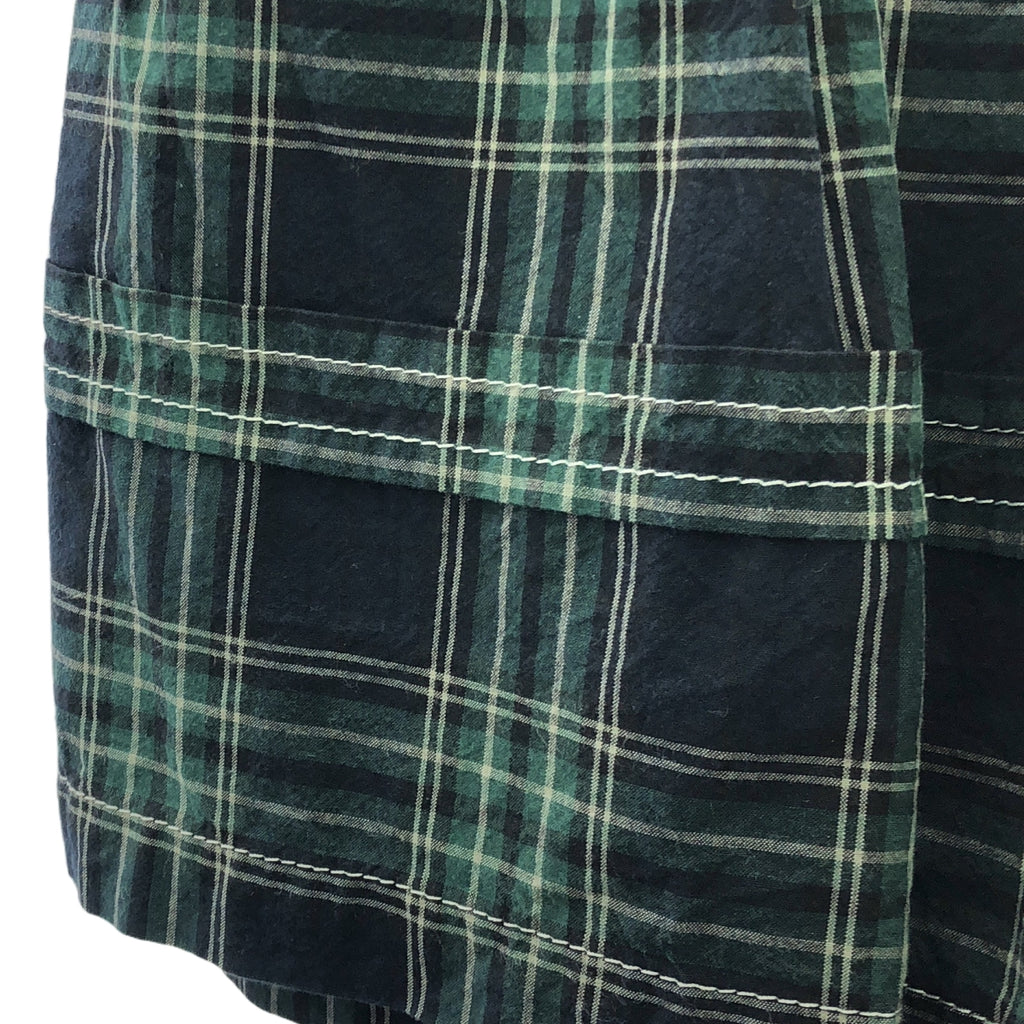 tricot COMME des GARCONS | 2011SS | 預洗格紋裹身裙 | S | 綠/海軍藍/米色 | 女款
