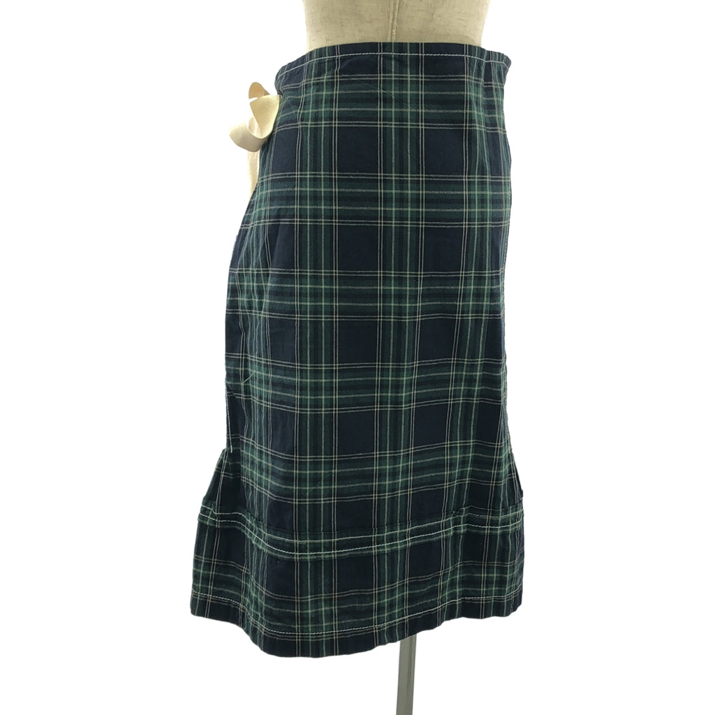 tricot COMME des GARCONS | 2011SS | 預洗格紋裹身裙 | S | 綠/海軍藍/米色 | 女款