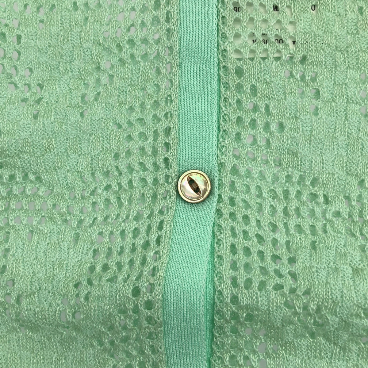 [狀況極佳] mina perhonen | 2024SS | tulip / 鬱金香亞麻棉針織開襟衫 | 40碼 | 薄荷綠 | 女款