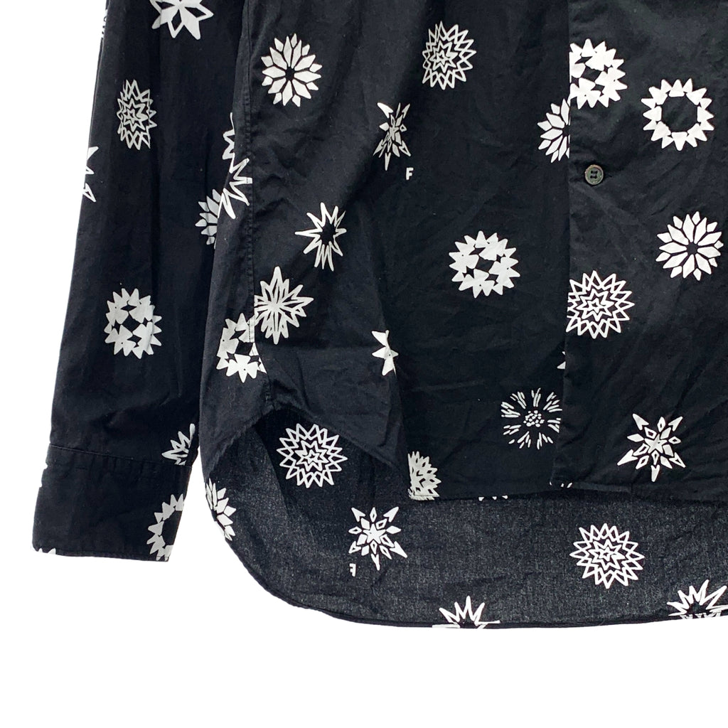 BLACK COMME des GARCONS / ブラックコムデギャルソン | 2024SS | × Filip Pagowski / Ruffled Shirt ラウンドカラーシャツ | M | ブラック/ホワイト | レディース
