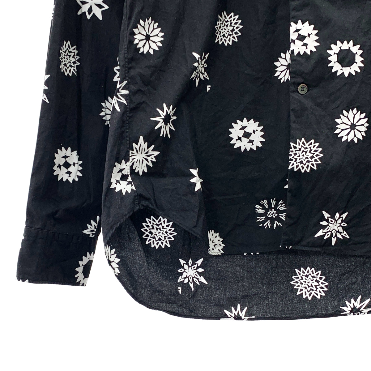 BLACK COMME des GARCONS / ブラックコムデギャルソン | 2024SS | × Filip Pagowski / Ruffled Shirt ラウンドカラーシャツ | M | ブラック/ホワイト | レディース