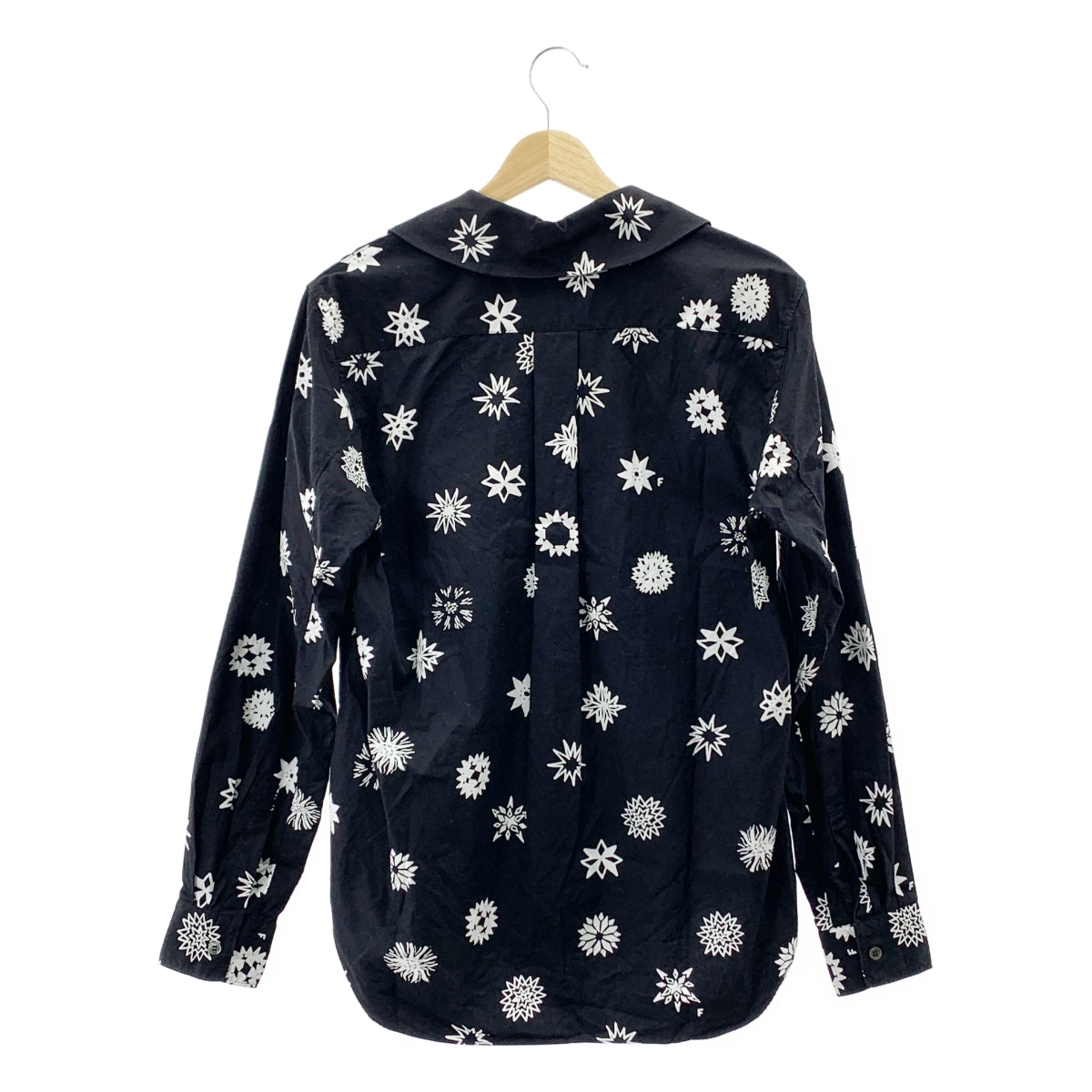 BLACK COMME des GARCONS / ブラックコムデギャルソン | 2024SS | × Filip Pagowski / Ruffled Shirt ラウンドカラーシャツ | M | ブラック/ホワイト | レディース