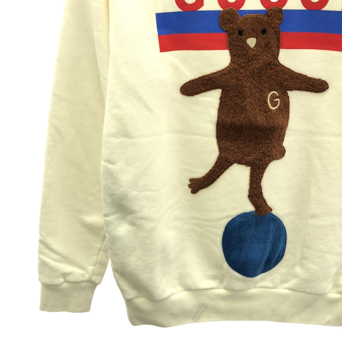 GUCCI / グッチ | ベア刺しゅう ロゴプリント クルーネックスウェット | XS | ホワイト | メンズ