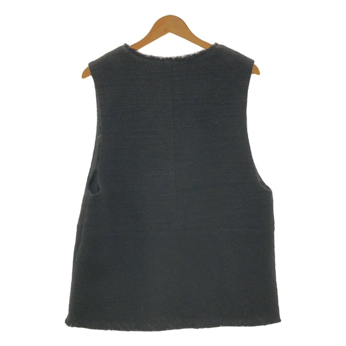 [成色好] ...＆DEAR / And Dear | 棉質粗花呢鑰匙領背心 | 38 | 黑色 | 女款