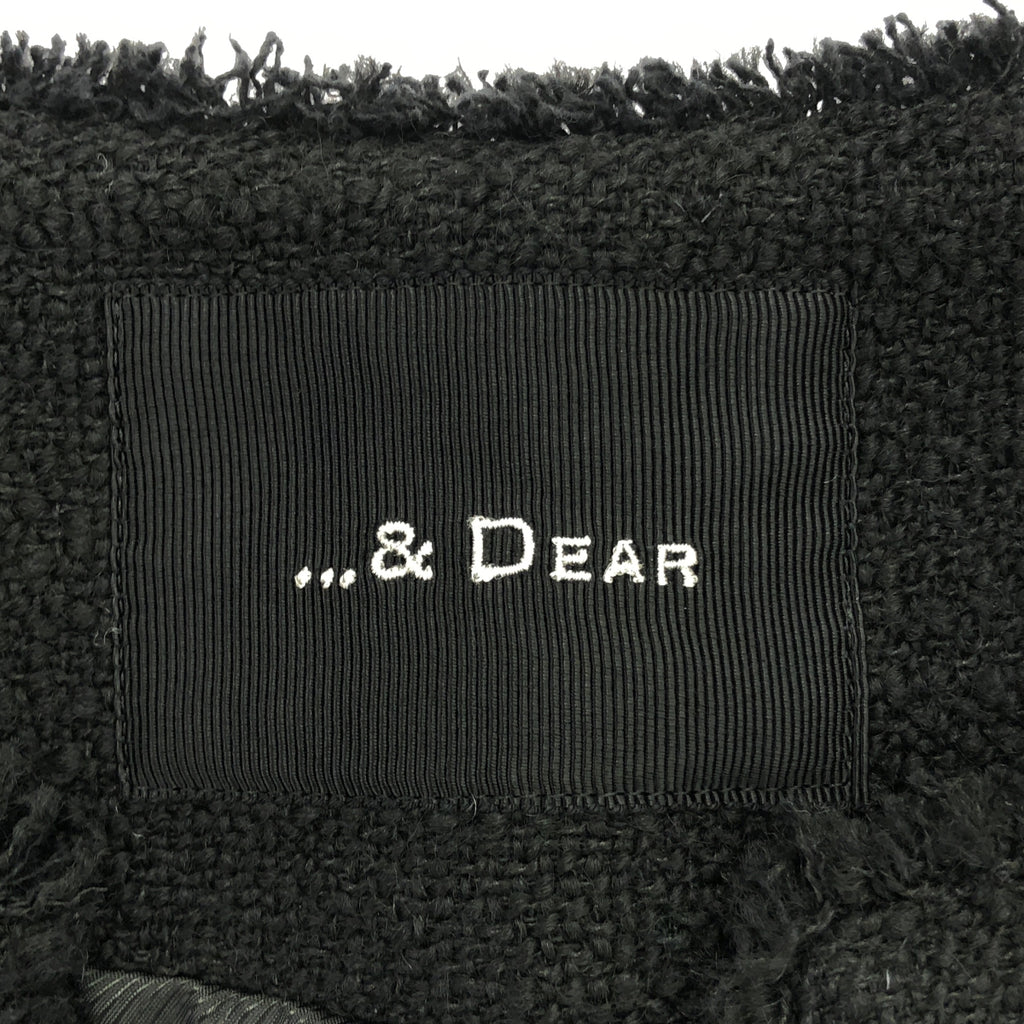 【美品】  ...＆DEAR / アンドディアー | コットン ツイード キーネック ベスト | 38 | ブラック | レディース