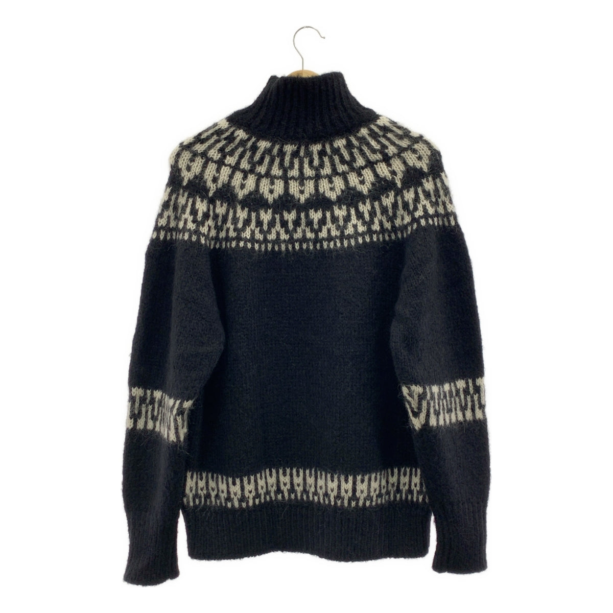 BATONER ノルディック ブラック ニット BATONER / バトナー | MOHAIR NORDIC CREW NECK ハイネック モヘヤ