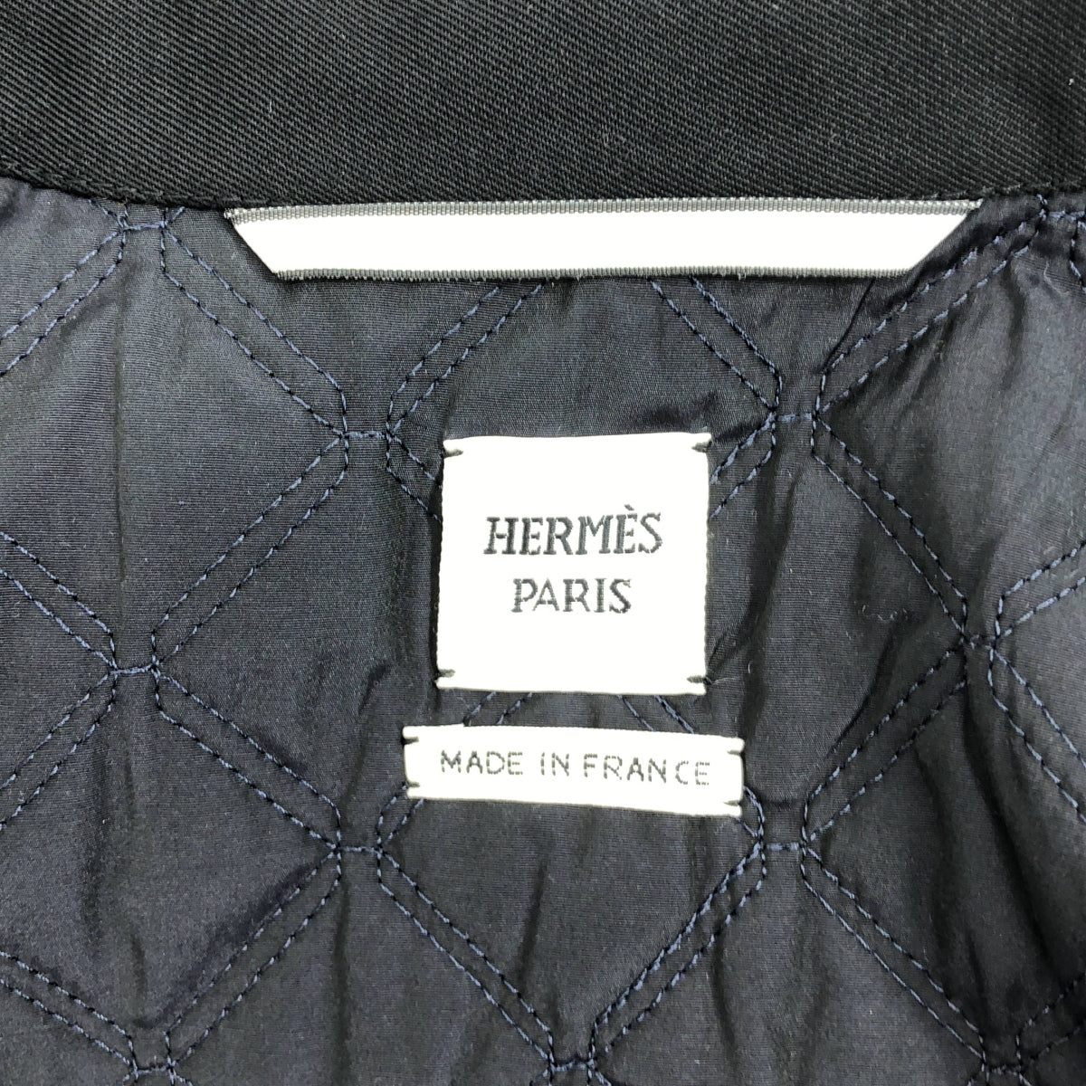 [新品] 愛馬仕 | 羊毛華達呢 Croisette 拉鍊系列紐扣夾克 | 36 碼 | 黑色 | 女款