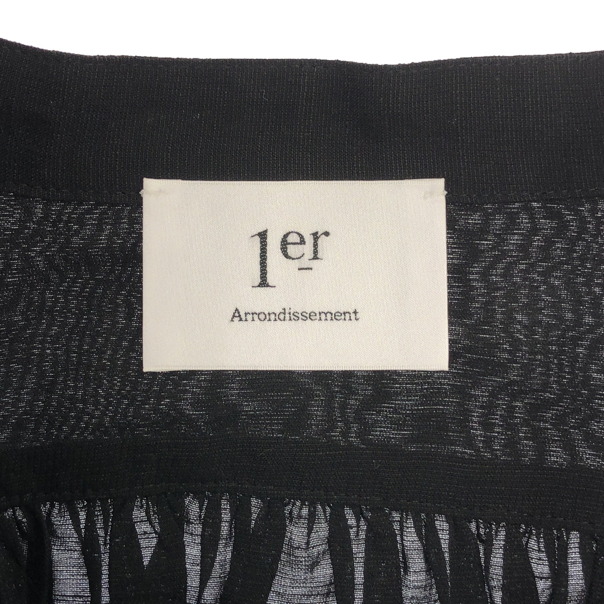 【美品】  1er Arrondissement / プルミエアロンディスモン | リネン レーヨン ギャザー シャツ ワンピース | 36 | ブラック | レディース