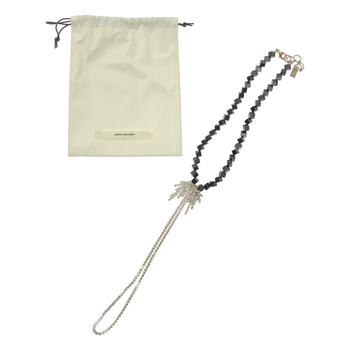 petite robe noire / 쁘띠 로브 노어 | 비쥬 비즈 목걸이 | 블랙 / 실버 | 여성