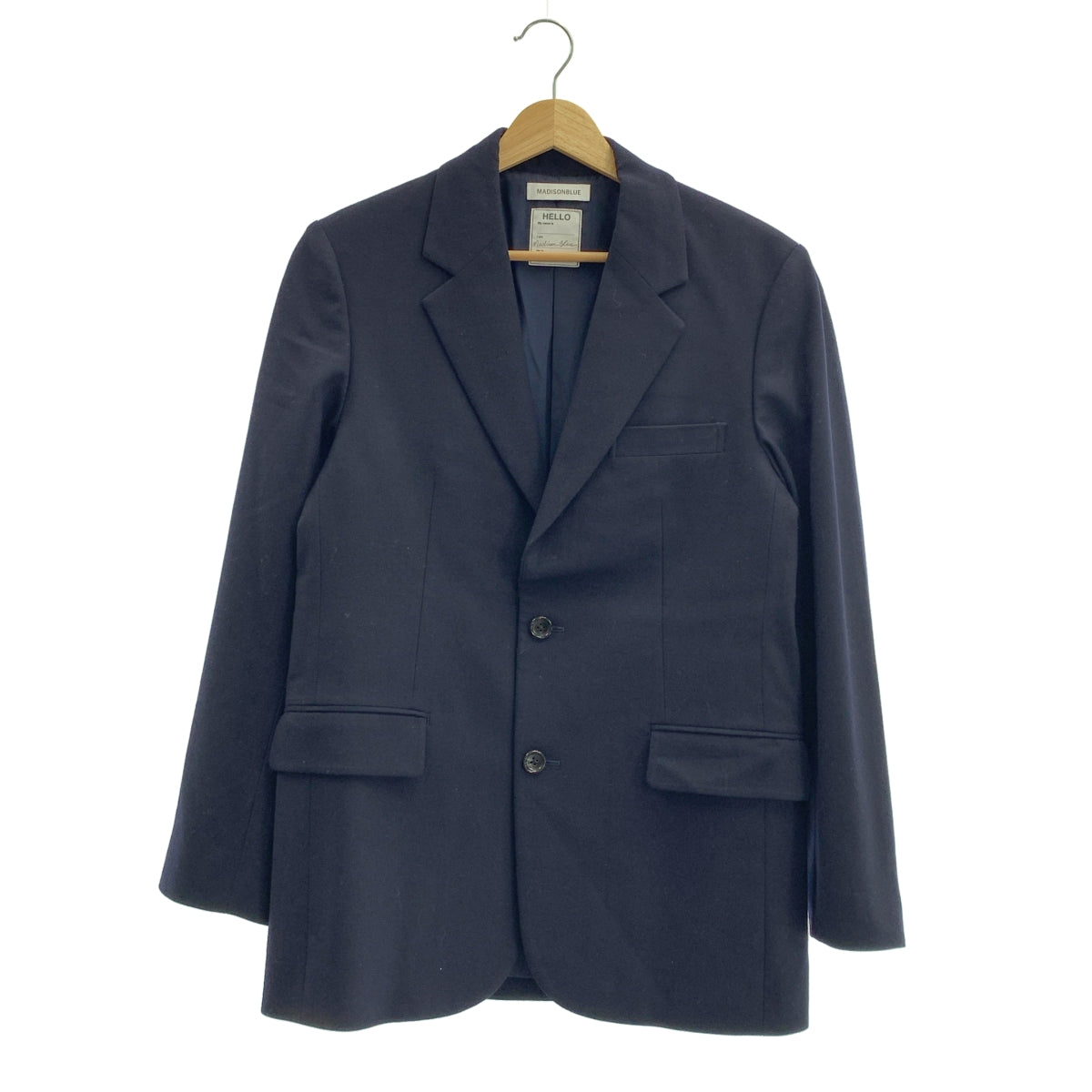 MADISON BLUE / 매디슨 블루 | SINGLE JACKET FLANNEL 울 스트레치 플란넬 테일러드 재킷 | 01 | 네이비 | 여성