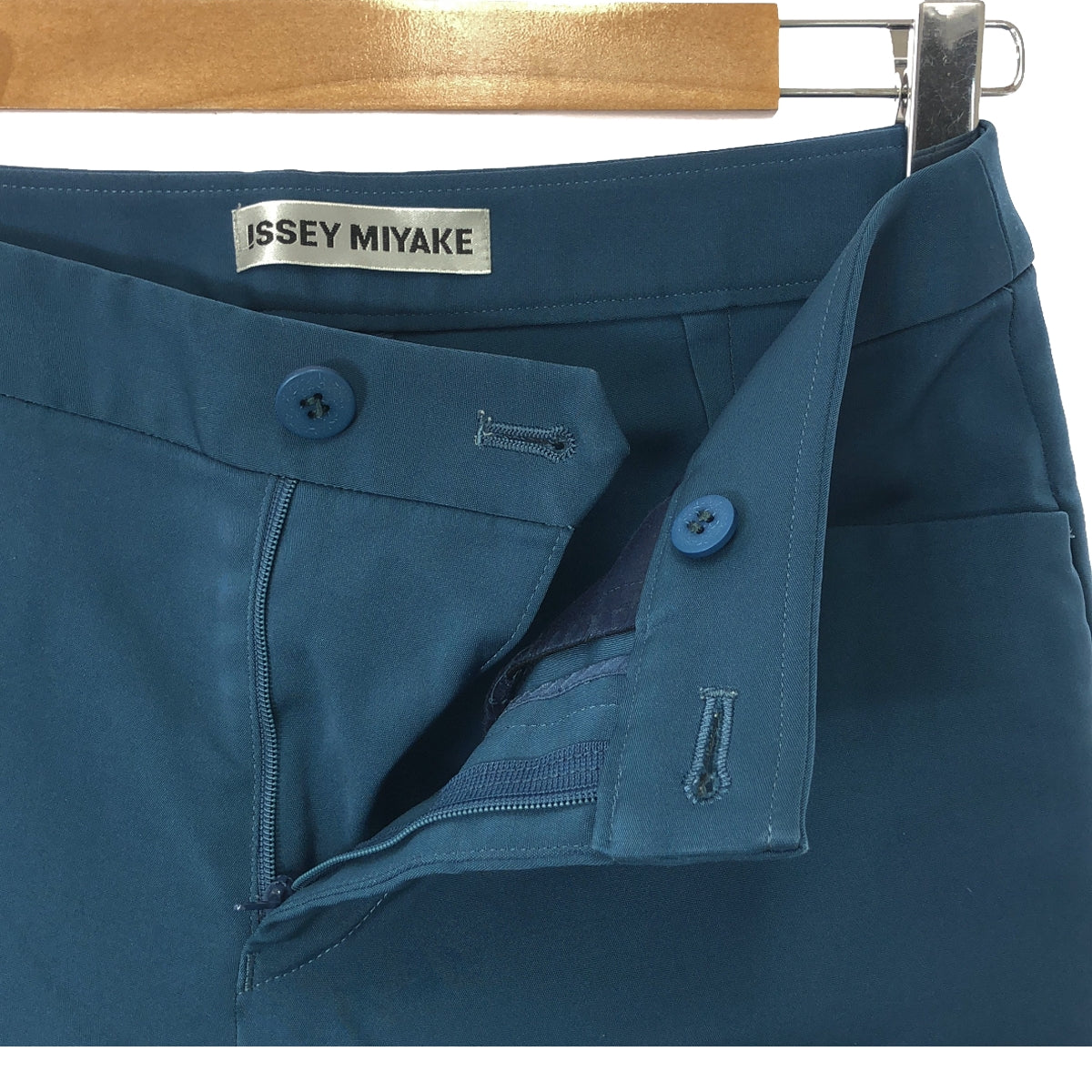ISSEY MIYAKE / イッセイミヤケ | 裾ジップ テーパードパンツ | 1 | ターコイズブルー | レディース