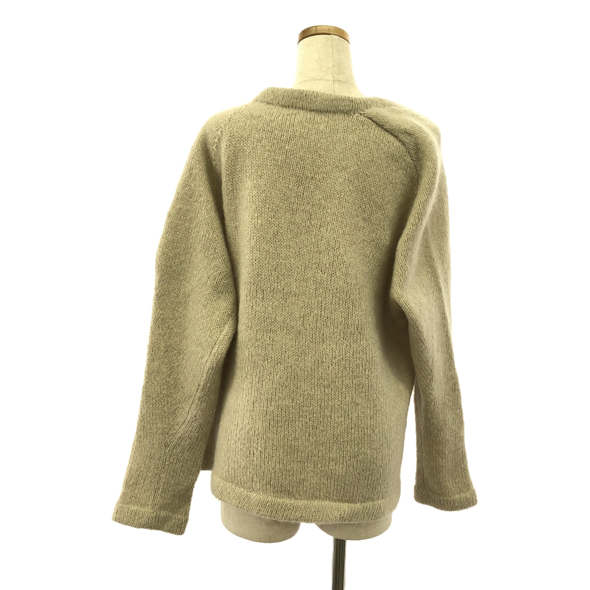 JUN MIKAMI | Mohair PO Asymmetrical Knit | Beige | Women's