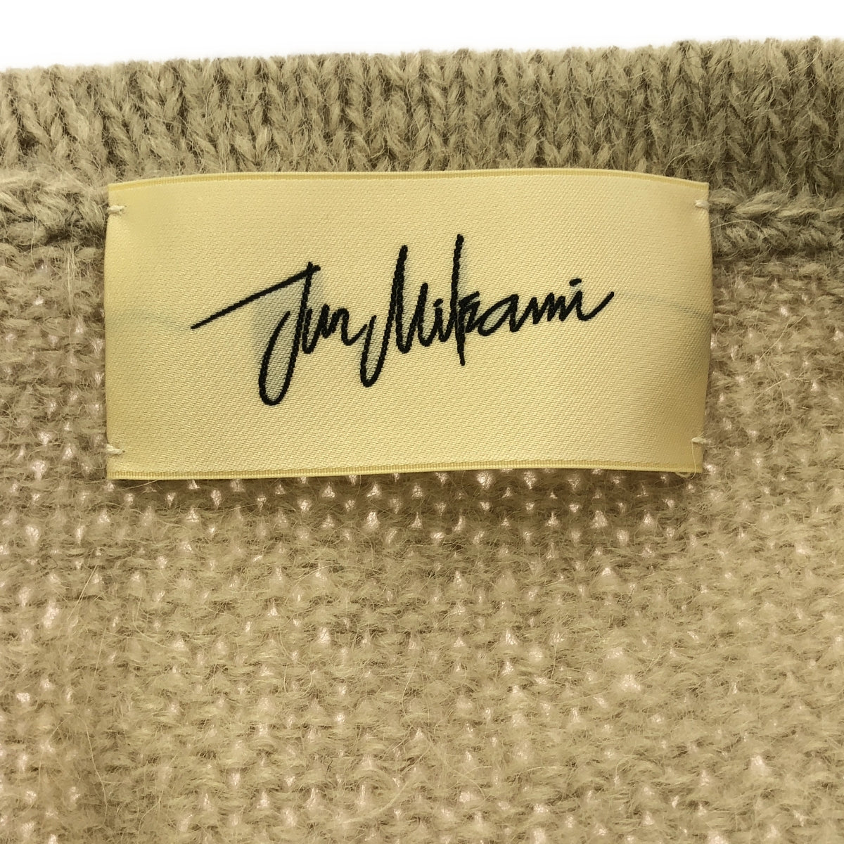 JUN MIKAMI | Mohair PO Asymmetrical Knit | Beige | Women's