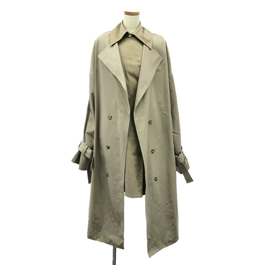 【美品】  Rokh / ロック | DOUBLE LAYER COAT レイヤード ドッキング トレンチコート | 34 | ベージュ | レディース