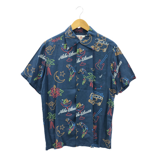 Aloha Blossom | Rayon NEON All-over Print Aloha Shirt | 42 | Multicolor | Men's