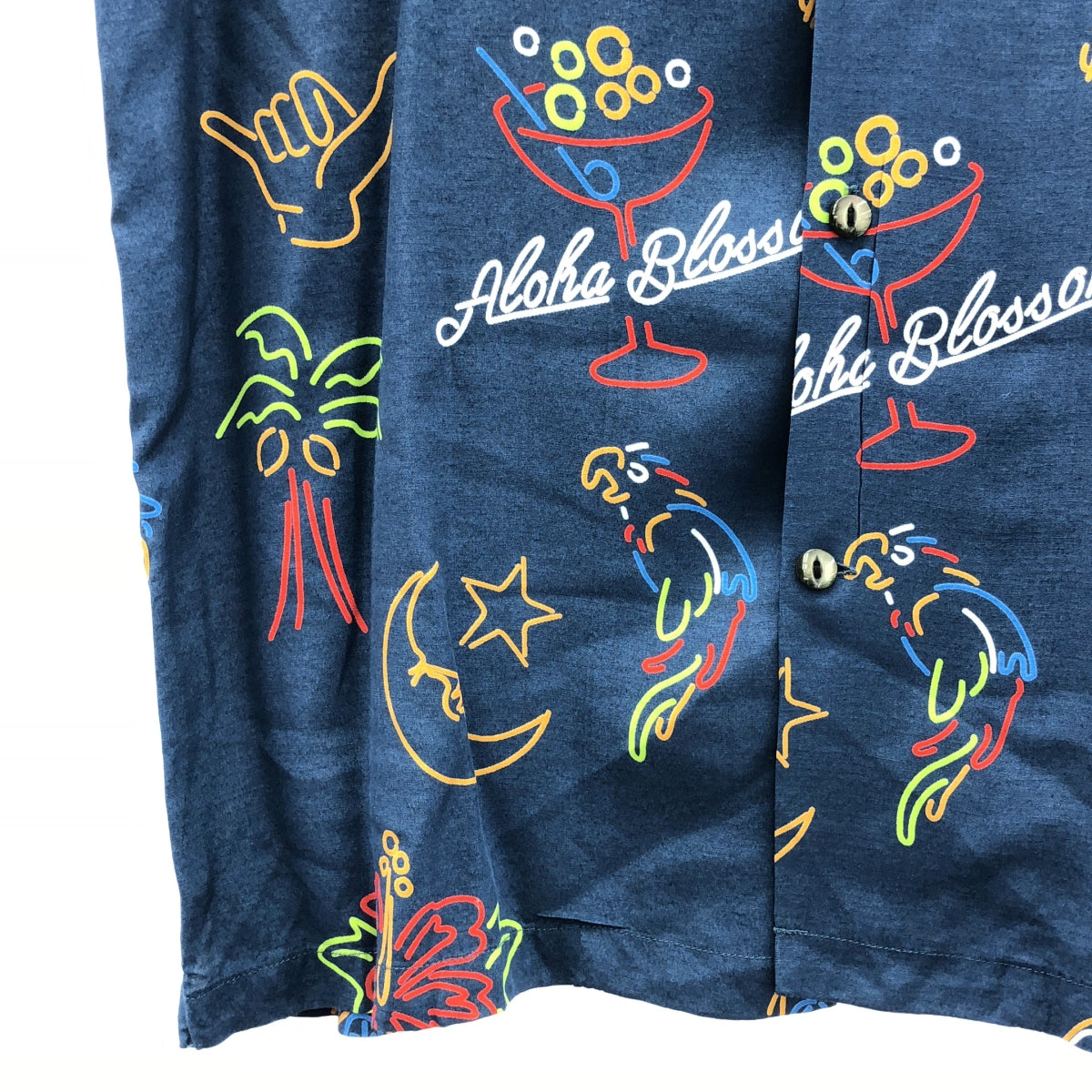 Aloha Blossom | Rayon NEON All-over Print Aloha Shirt | 42 | Multicolor | Men's