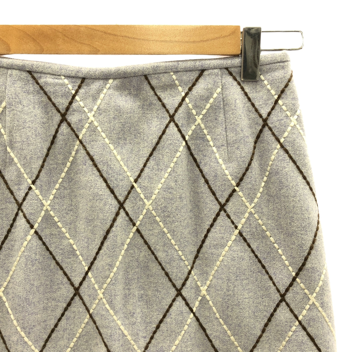 GIVENCHY / 지방시 | 울 앙골라 자수 스커트 | 38 | 보라색 | 여성