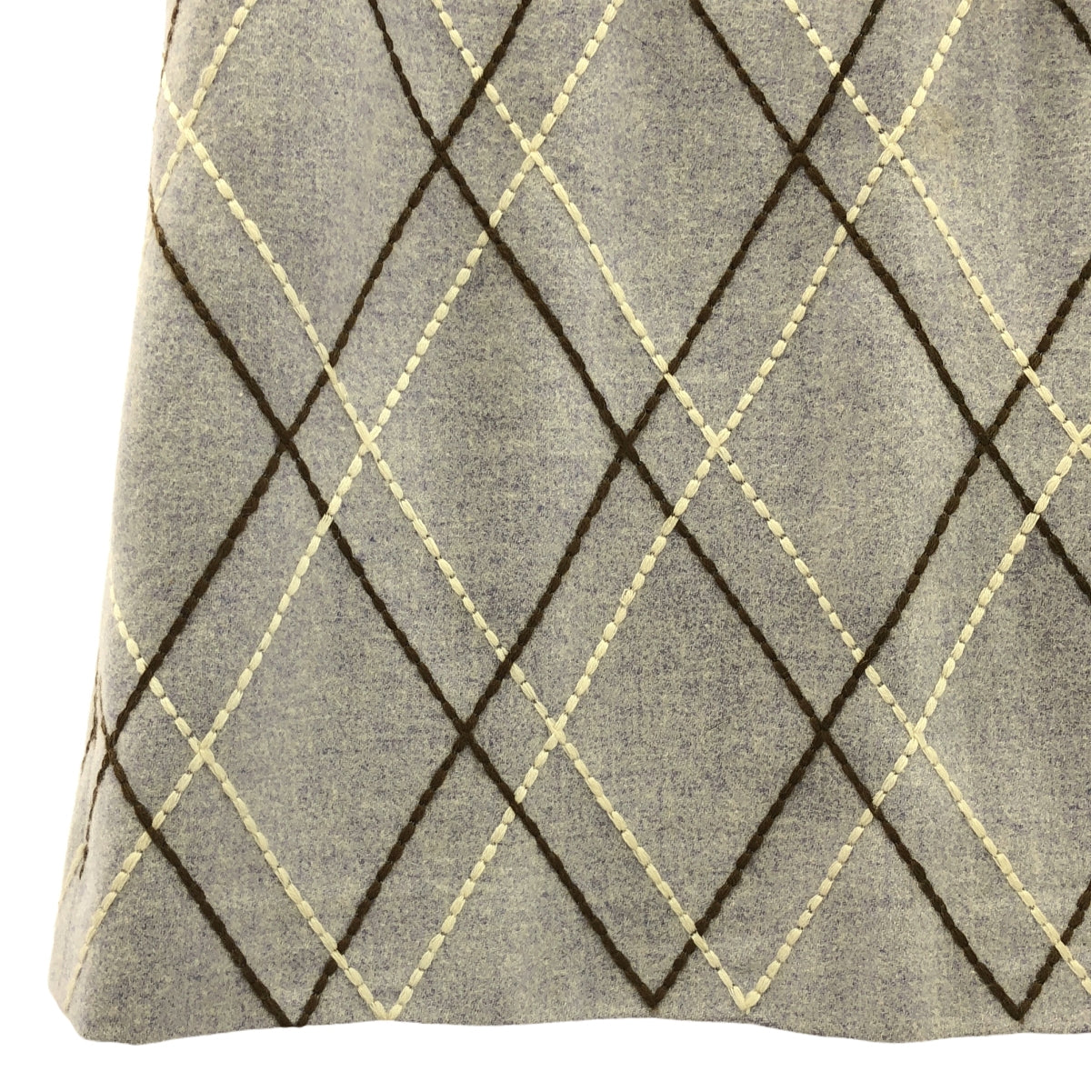 GIVENCHY / 지방시 | 울 앙골라 자수 스커트 | 38 | 보라색 | 여성