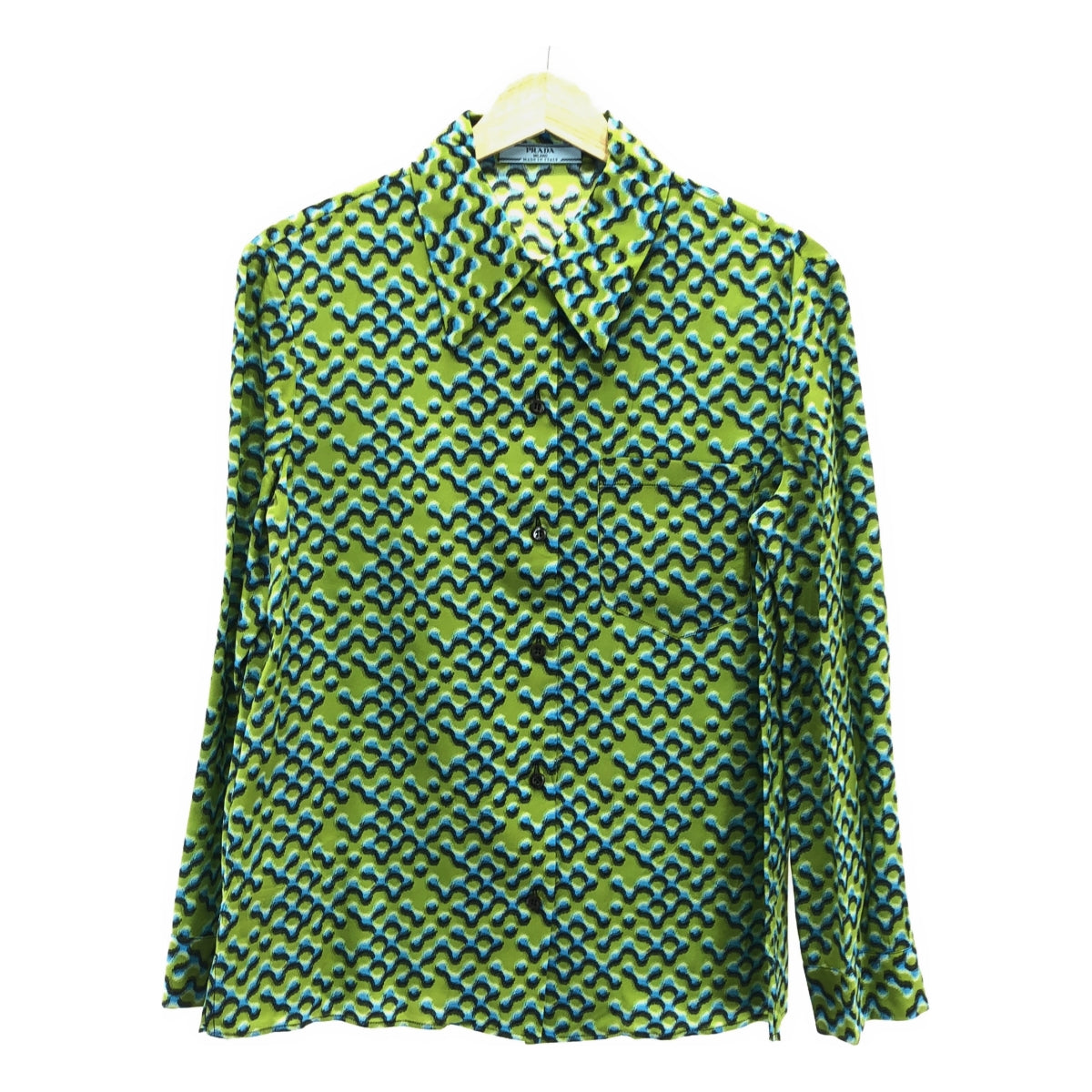 PRADA | 2015 | Silk all-over print shirt | 40 | Women's