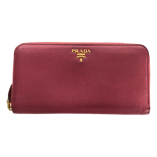 PRADA | VITELLO GRAIN PEONIA round zip wallet |