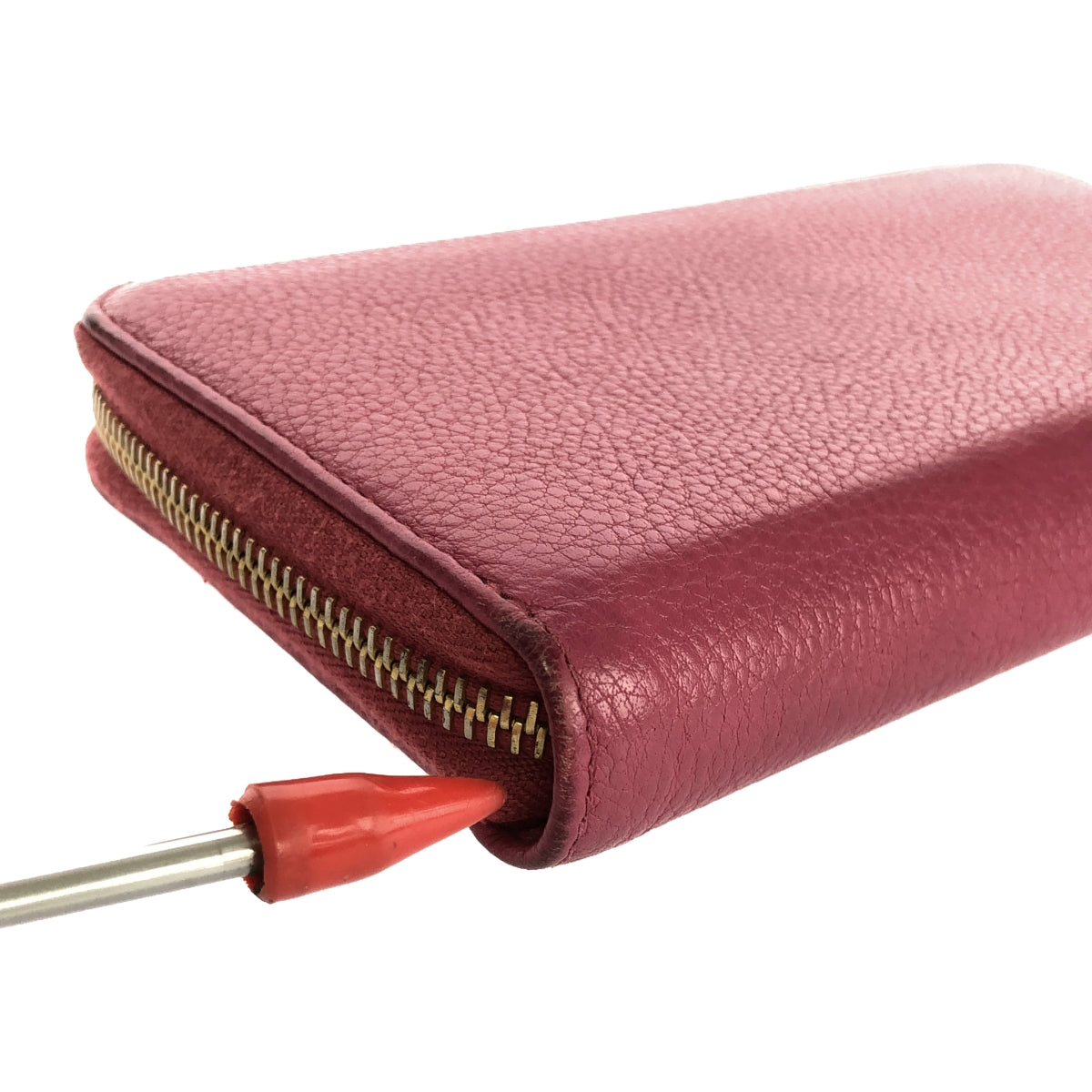 PRADA | VITELLO GRAIN PEONIA round zip wallet |