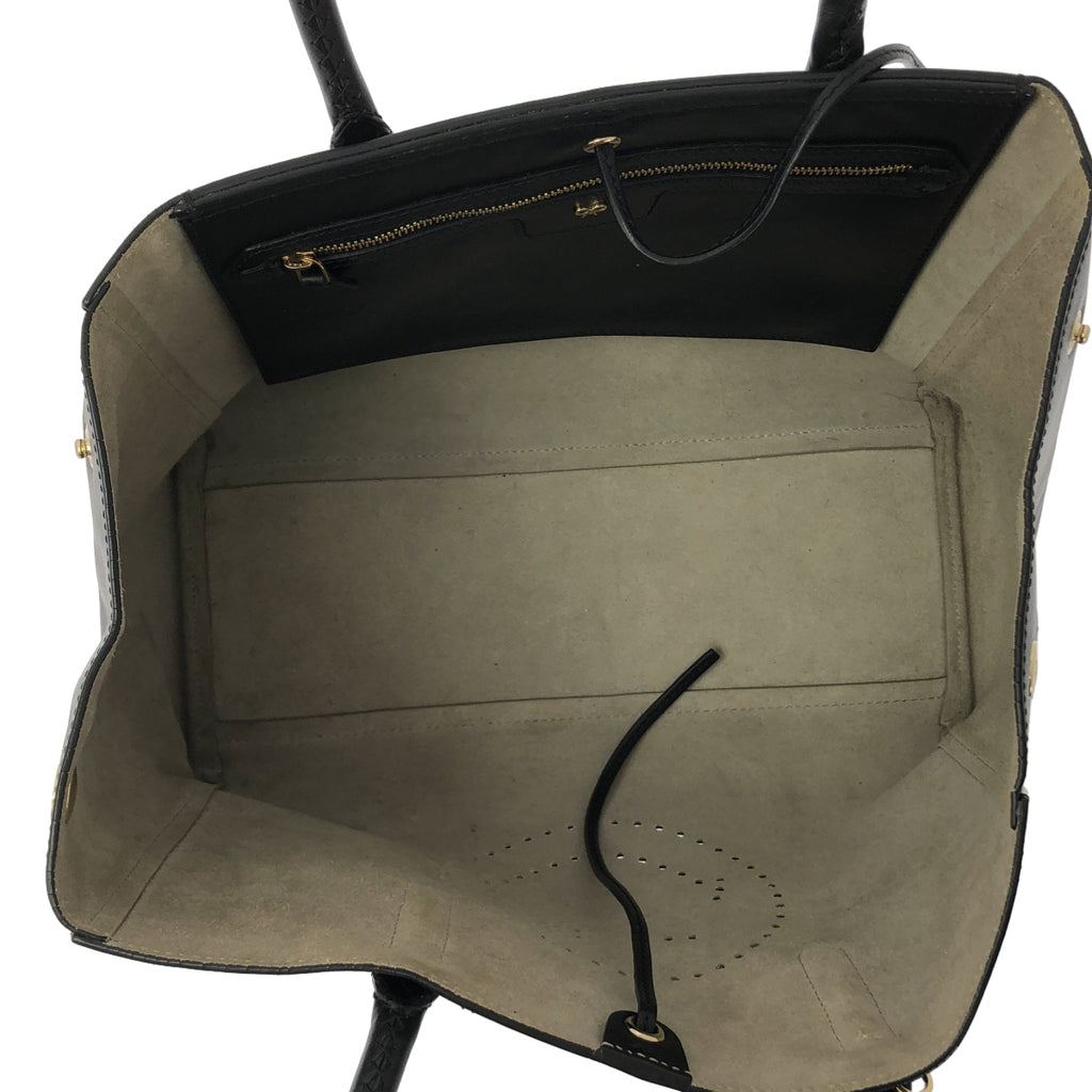 【成色極佳】ANYA HINDMARCH | 皮革鏤空笑臉手提包 | 黑色 | 女士