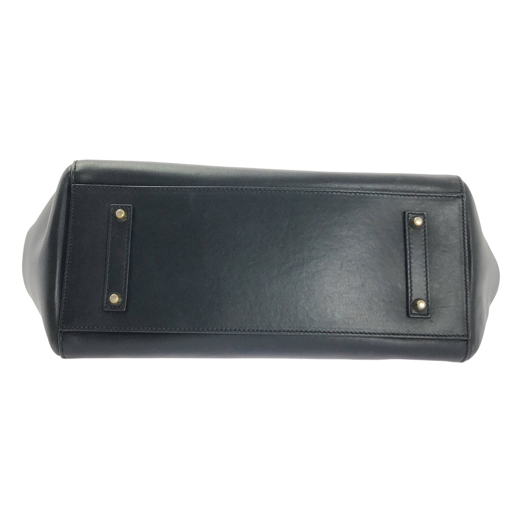 【成色極佳】ANYA HINDMARCH | 皮革鏤空笑臉手提包 | 黑色 | 女士