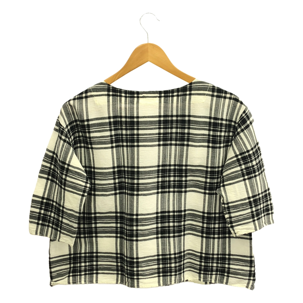 Plantation | YOORYUU Check Blouse | M | Black/White | Women's