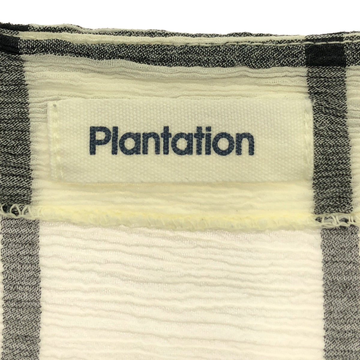 Plantation | YOORYUU Check Blouse | M | Black/White | Women's