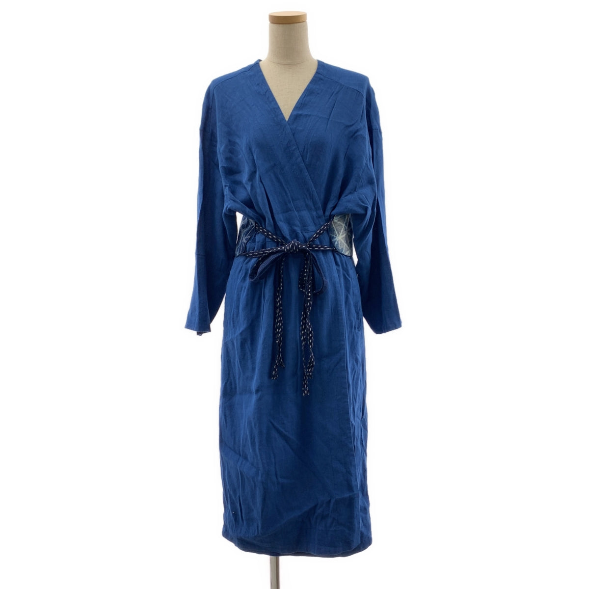 BEAMS / 빔스 | Planets / CATHRI Gown Dress 린넨 랩 롱 원피스 | S |