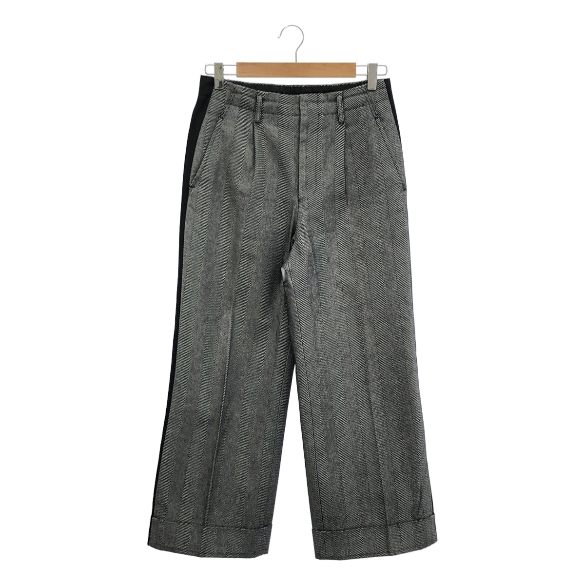 JUNYA WATANABE COMME des GARCONS / ジュンヤワタナベ | 2007SS | コットン ヘリンボーン サイドライン パンツ | SS | ブラック/ホワイト | レディース