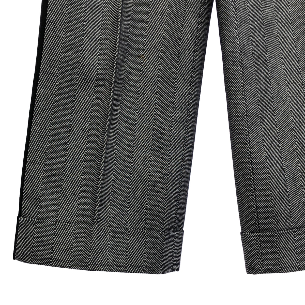 JUNYA WATANABE COMME des GARCONS / ジュンヤワタナベ | 2007SS | コットン ヘリンボーン サイドライン パンツ | SS | ブラック/ホワイト | レディース