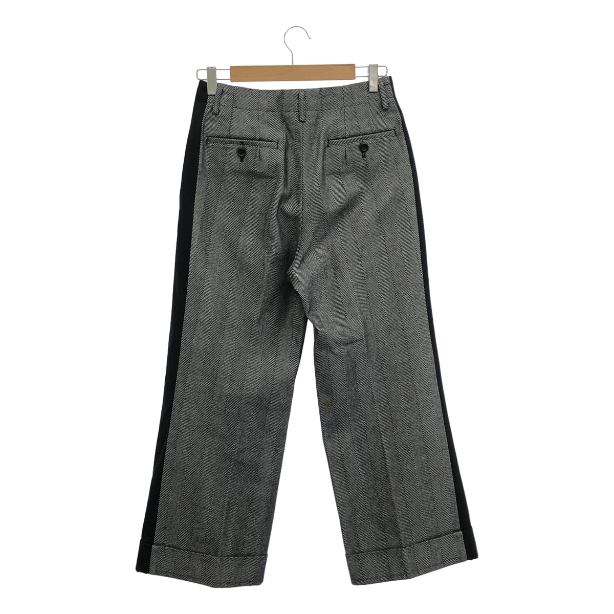 JUNYA WATANABE COMME des GARCONS / ジュンヤワタナベ | 2007SS | コットン ヘリンボーン サイドライン パンツ | SS | ブラック/ホワイト | レディース