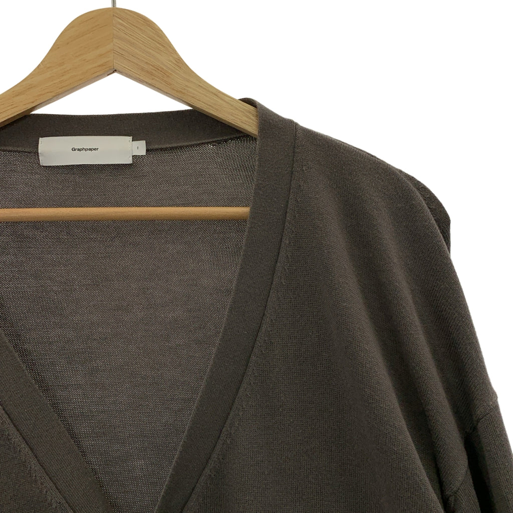 Graphpaper / グラフペーパー | Suvin Cardigan コットン Vネック カーディガン | 1 | グレー | メンズ