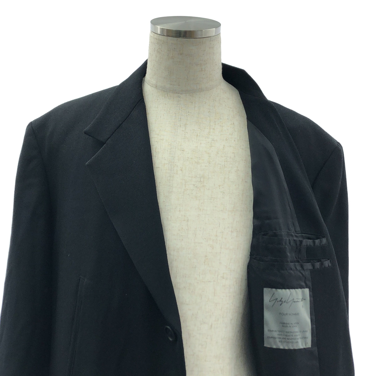 [狀況極佳] YOHJI YAMAMOTO POUR HOMME | 2023 秋冬 | K-5 口袋長夾克 / 全襯裡 | 尺寸 1 | 黑色 | 男款