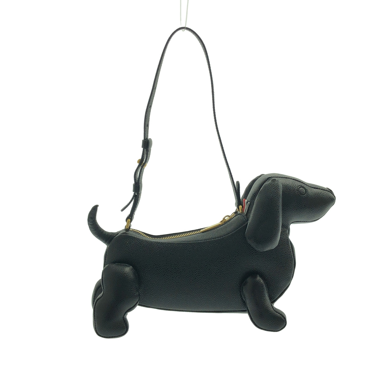 【成色極佳】THOM BROWNE | 鵝卵石紋迷你 Hector 小狗手提包 | 黑色 | 女士