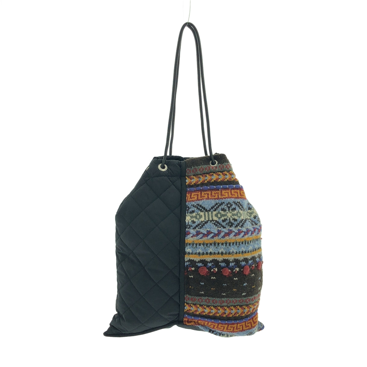 KEITA MARUYAMA / 케이타 마루야마 | 다른 소재 전환 퀼팅 드로우 스트링 토트 백 / 총 안감 |